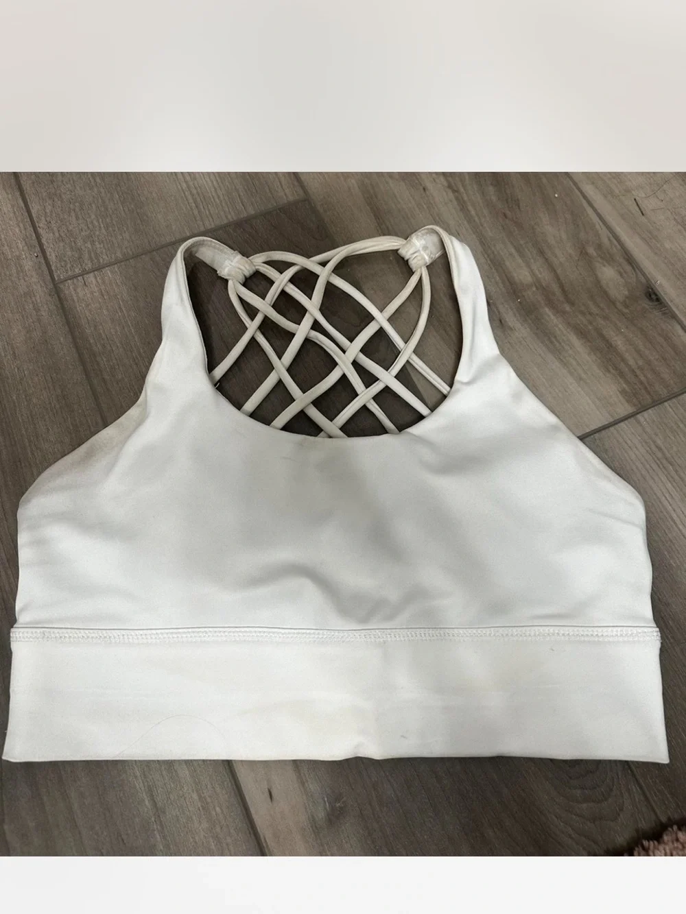 Lululemon Women’s size 6 Free to Be Longline White Sports Bra - Picture 3 of 5